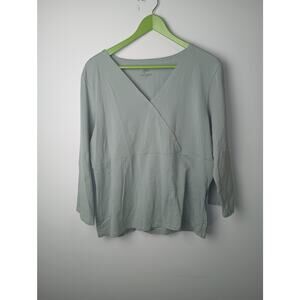 J. Jill Supersoft Crossover Tee Shirt Women's XL Light Green Moss 3/4 sleeve